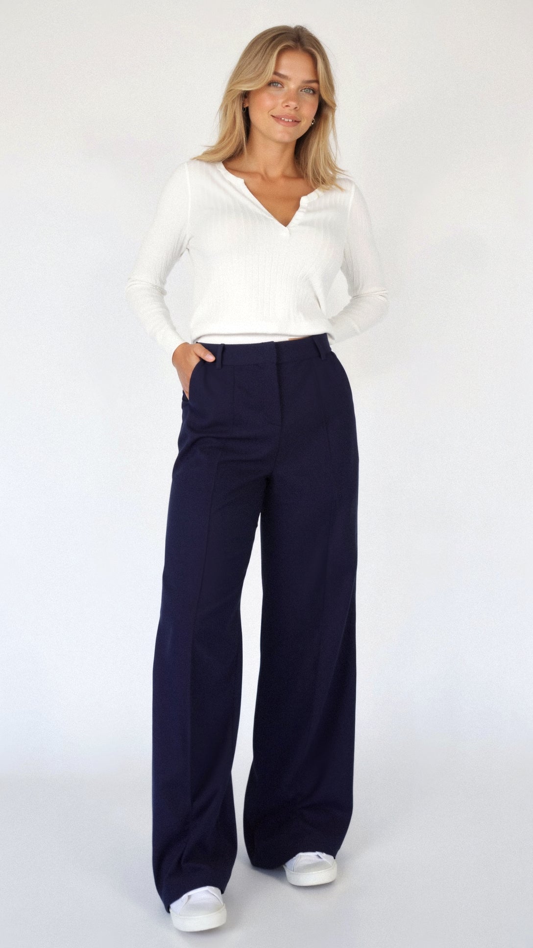 Broek met wijde pijpen | Comfortabel | High Waisted | Broek met wijde pijpen | Broek met wijde pijpen voor vrouwen-Boutique Moda
