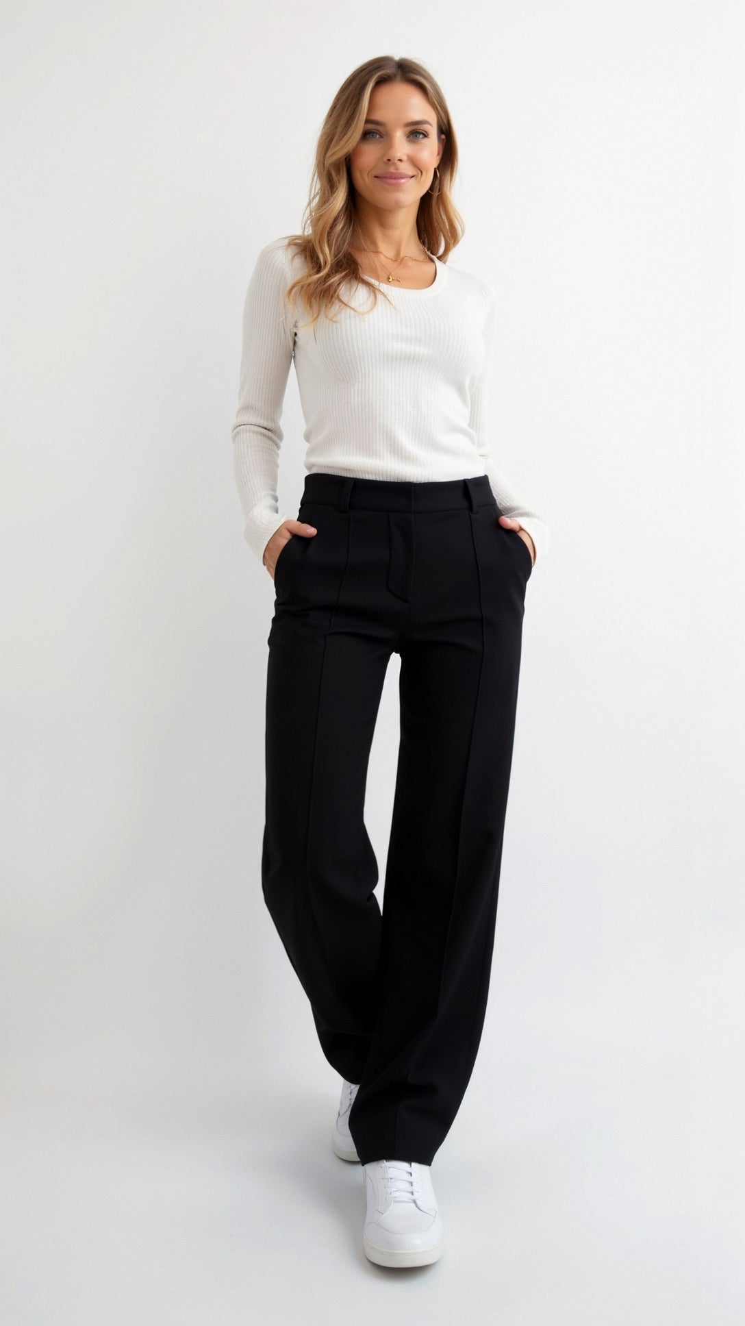 Broek met wijde pijpen | Comfortabel | High Waisted | Broek met wijde pijpen | Broek met wijde pijpen voor vrouwen-Boutique Moda