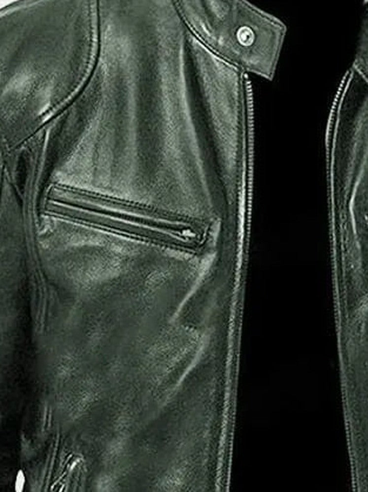 Leren jas, close-up
