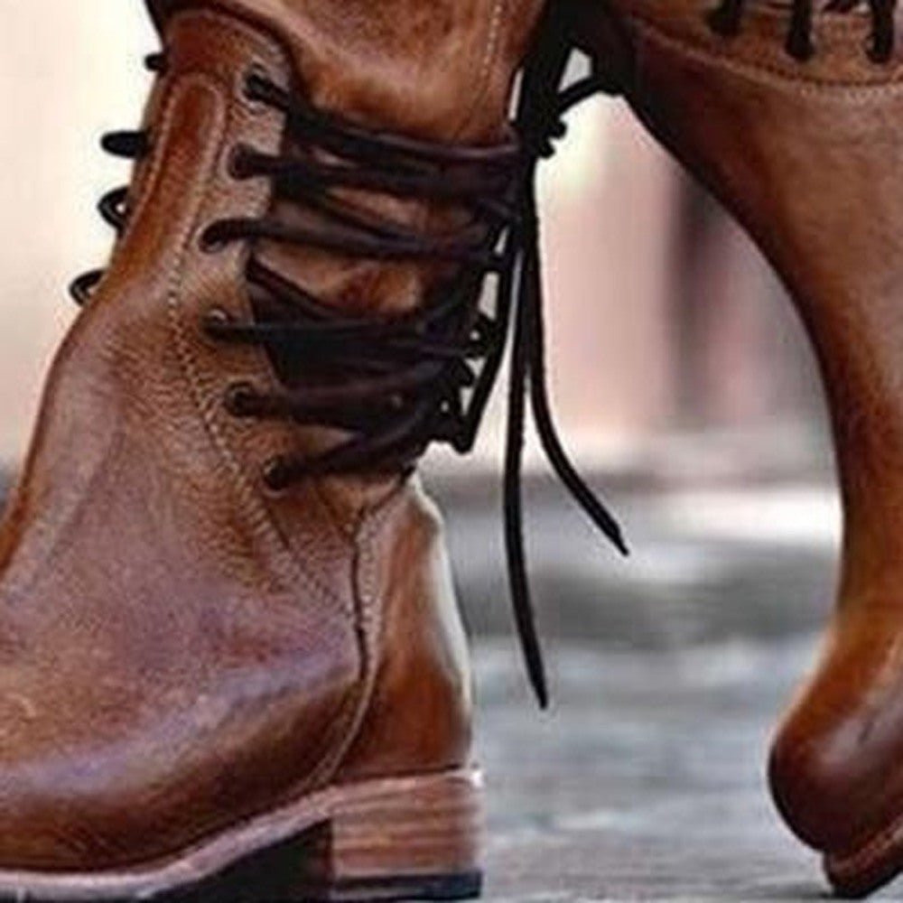 Leren laarzen, close-up