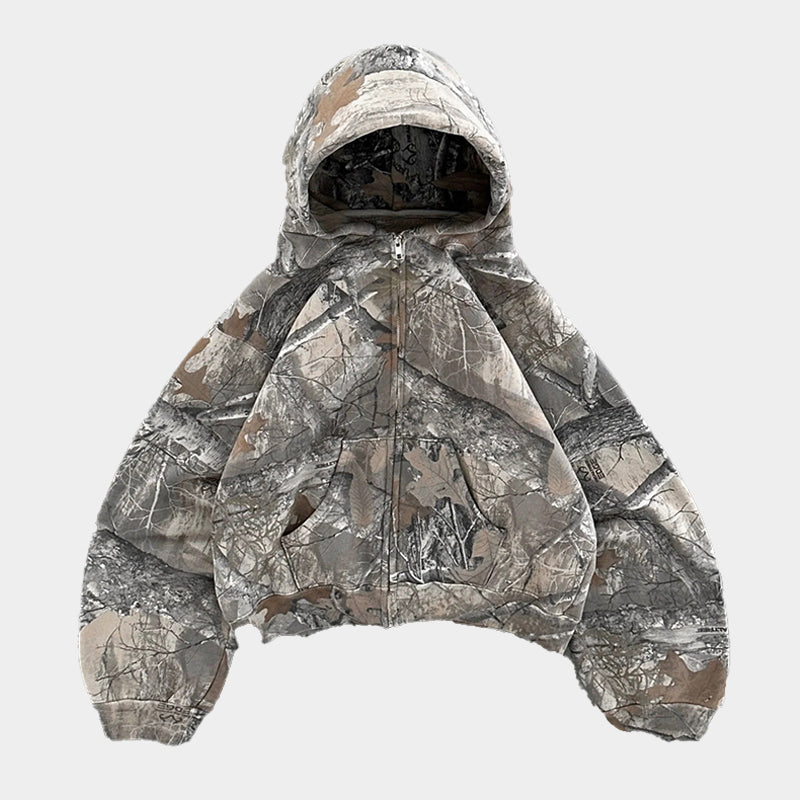 Camouflage Hoodie | Casual | Losse pasvorm | Hoodie met ritssluiting | Hoodie voor mannen-Boutique Moda