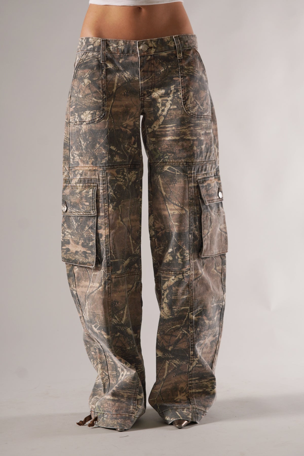 Cargo Broek - Lage Taille - Camouflage - Baggy Broek - Damesbroek-Boutique Moda