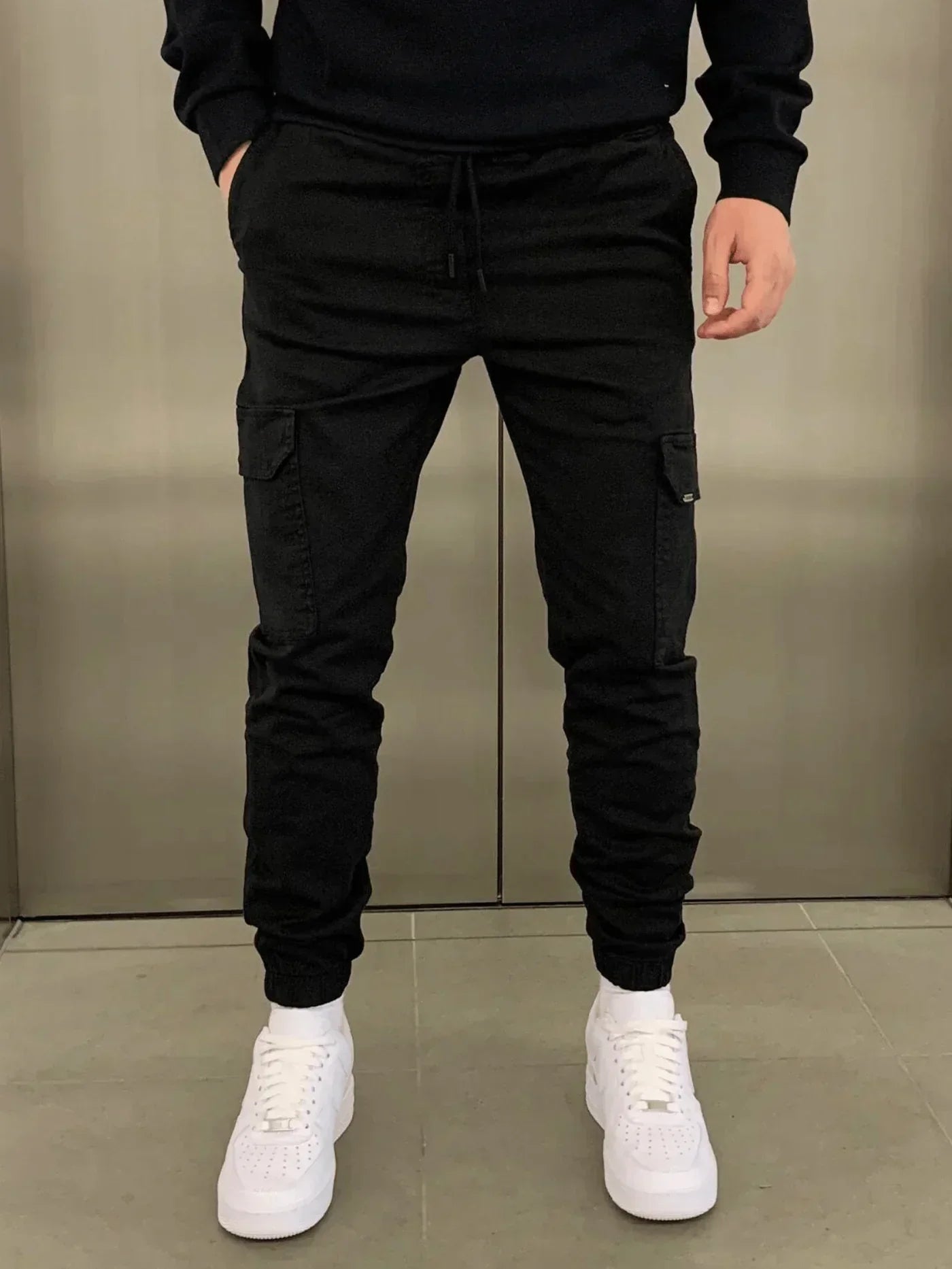 Cargo Broek - Skinny Cargo Broek met koord voor heren-Boutique Moda