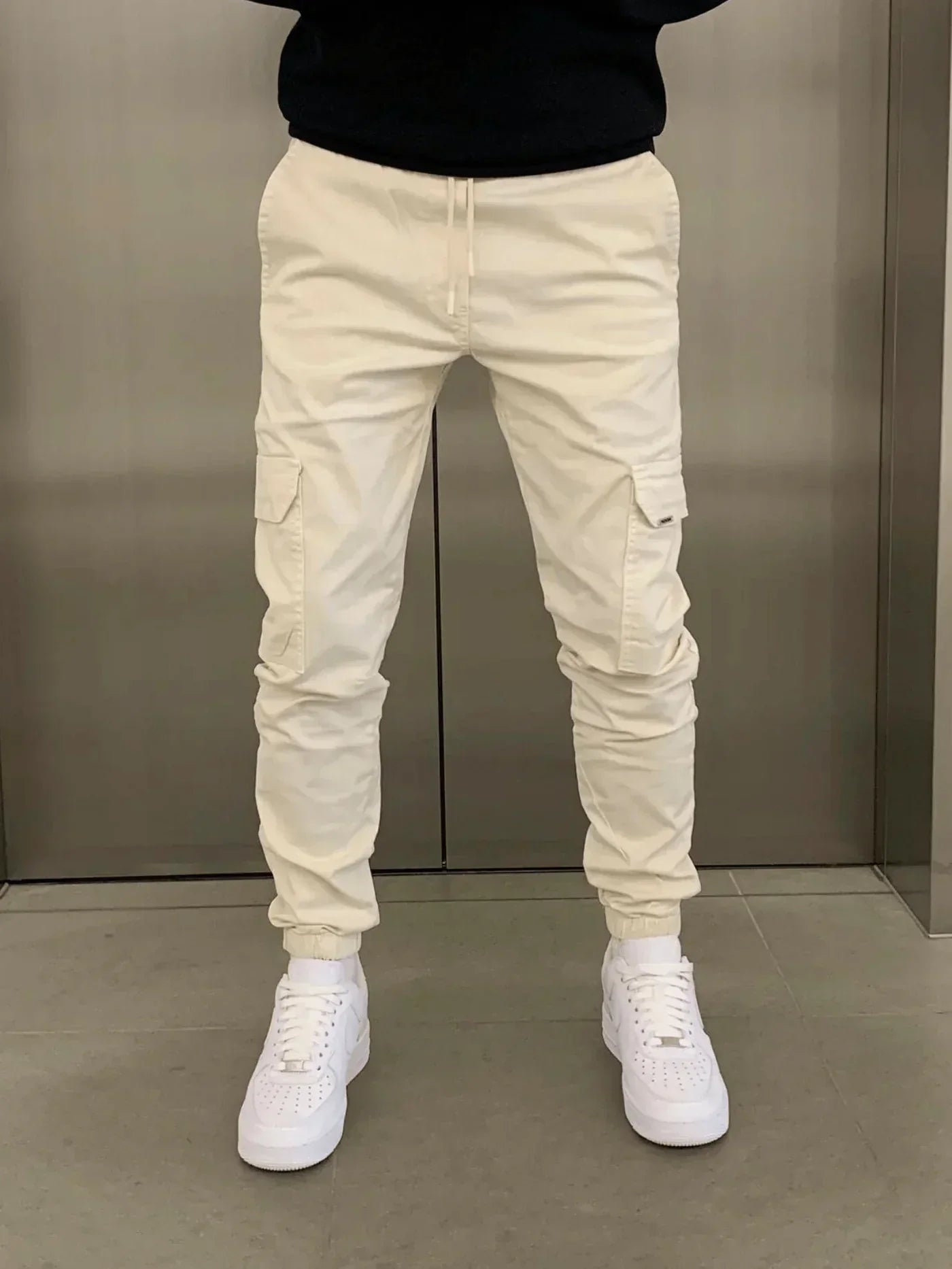 Cargo Broek - Skinny Cargo Broek met koord voor heren-Boutique Moda