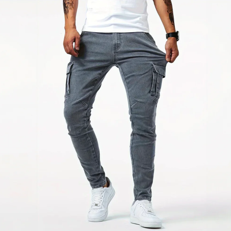 Cargo Jeans - Slim Fit - Stretchy - Skinny Jeans - Heren Cargo Broek-Boutique Moda