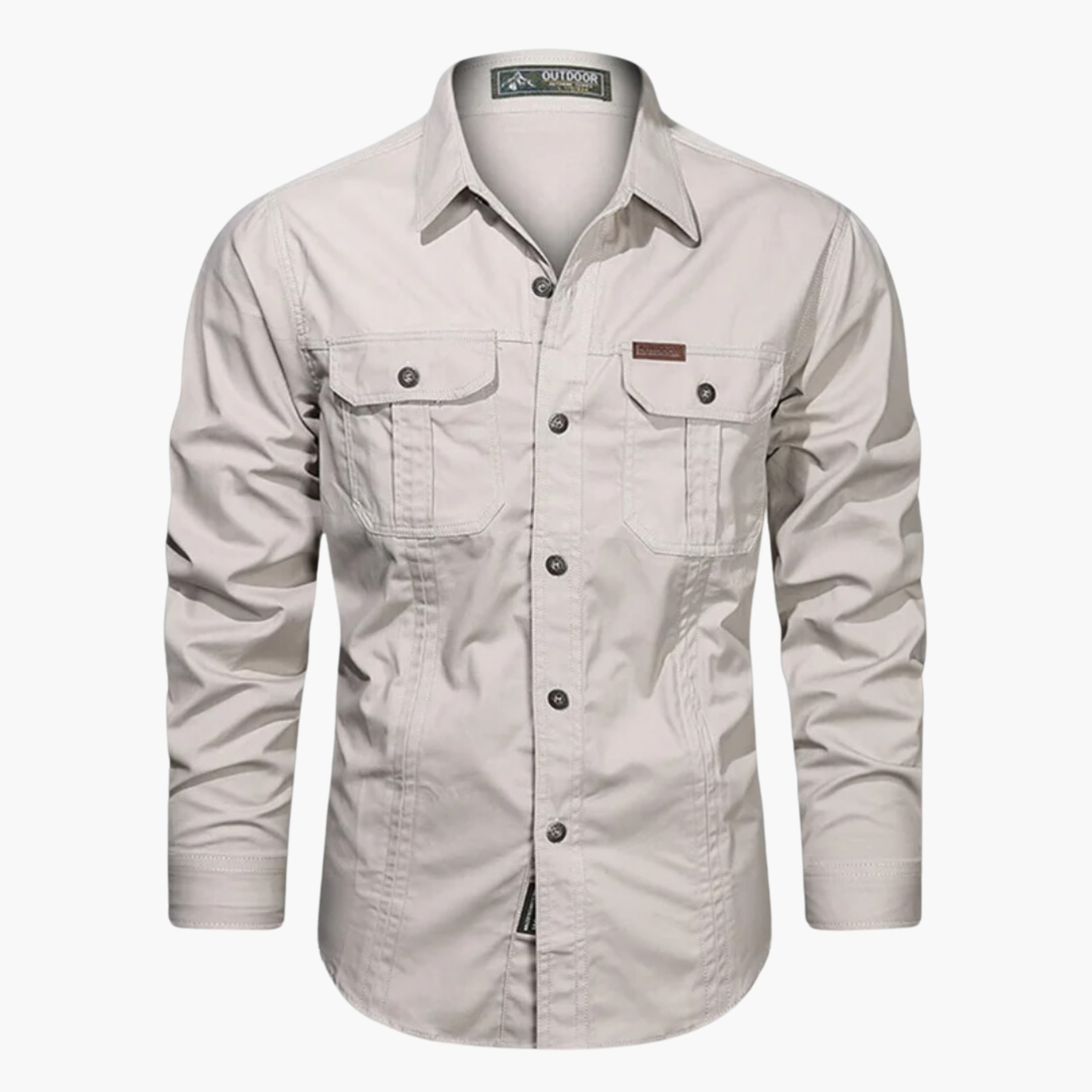 Cargo-shirt | Lange mouwen | Kraag | Overhemd met knopen | Herenoverhemd-Boutique Moda