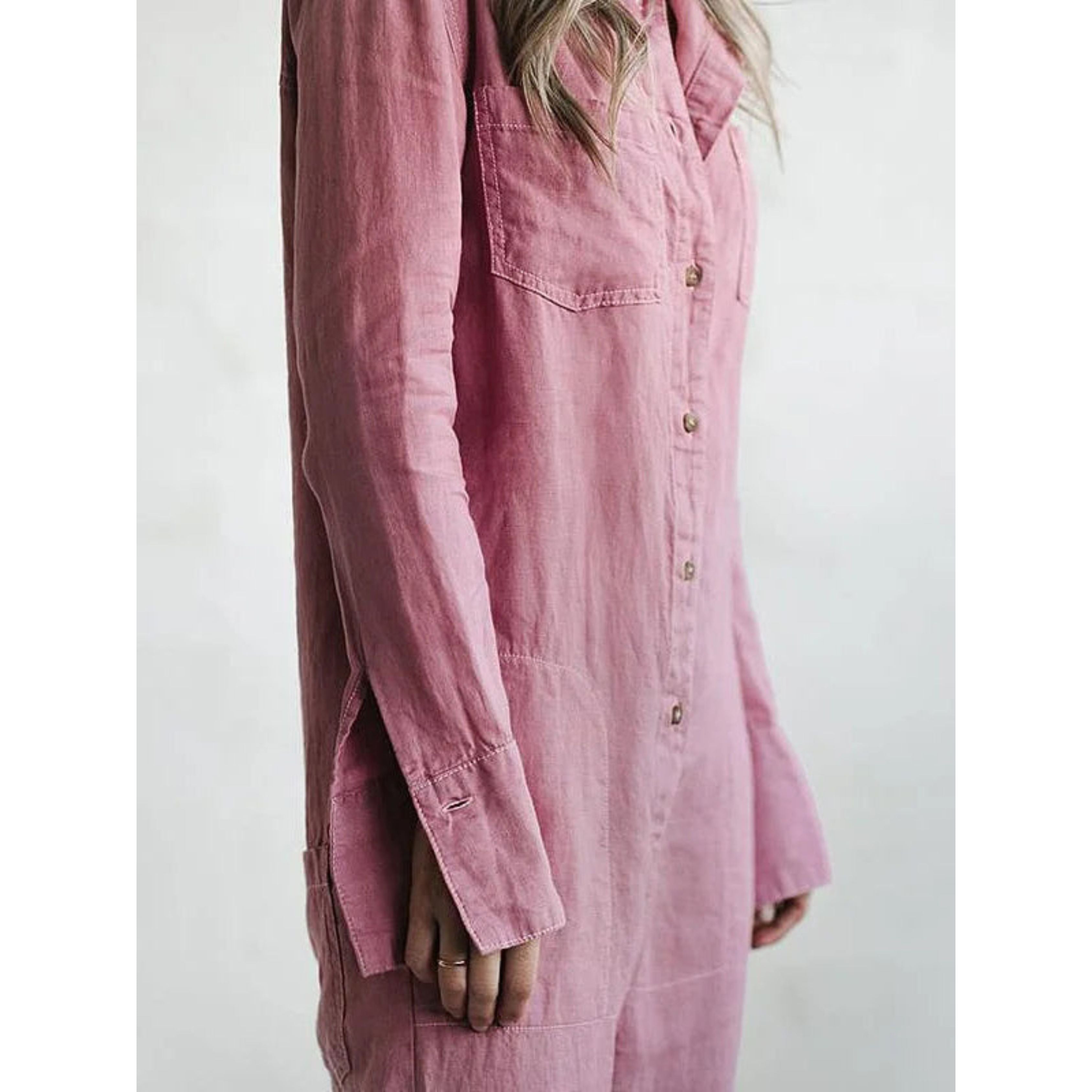 Casual Jumpsuit - Lange Mouw - Button-Up - Boilersuit - Dames Jumpsuit-Boutique Moda