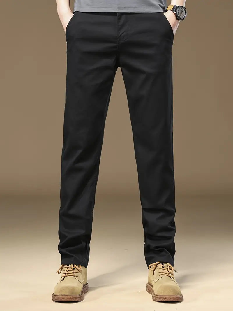 Chino broek - Herenbroek met rechte pijpen en stretch-Boutique Moda