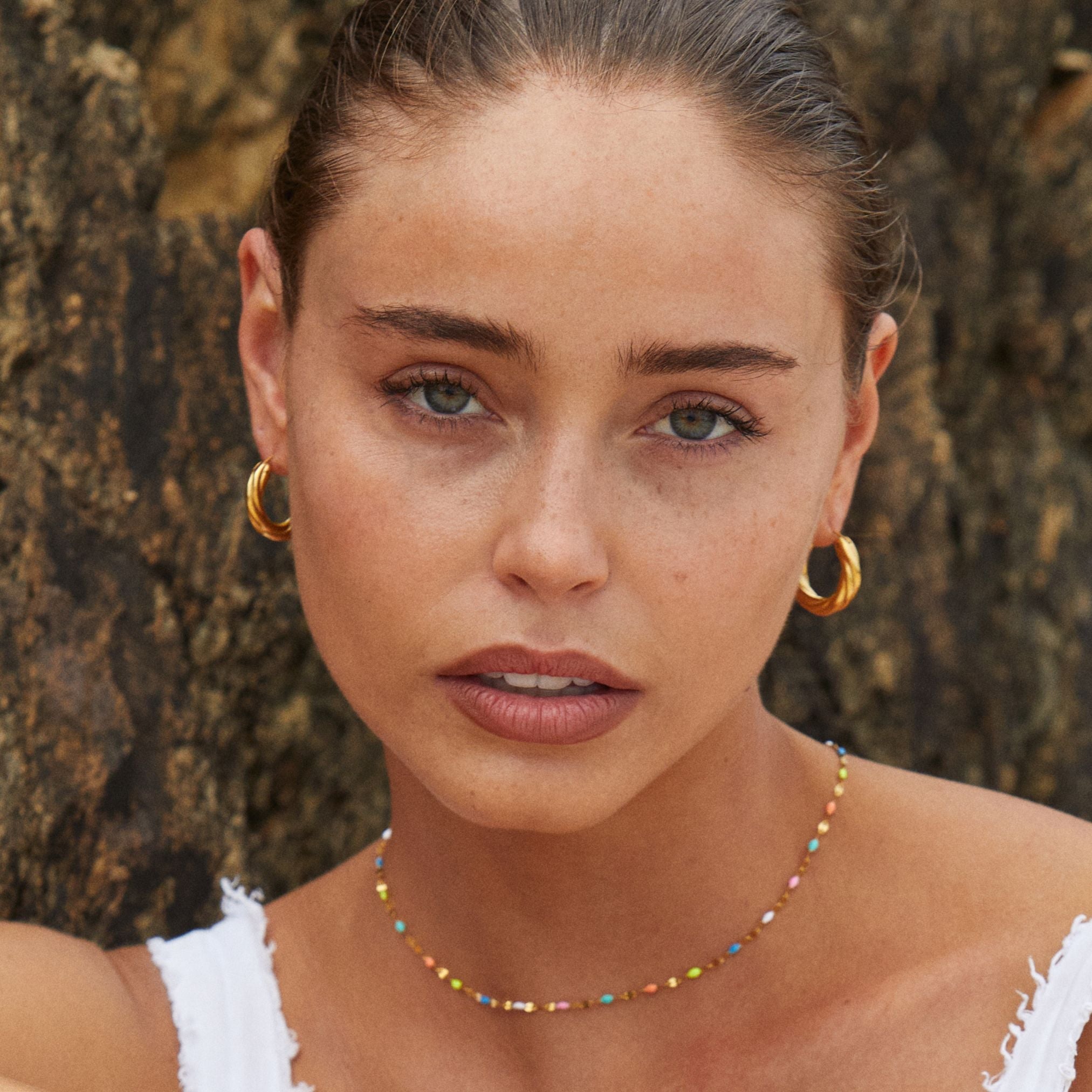 Choker Ketting Dames | Dunne Ketting met Kleurrijke Emaille Kraaltjes-Boutique Moda