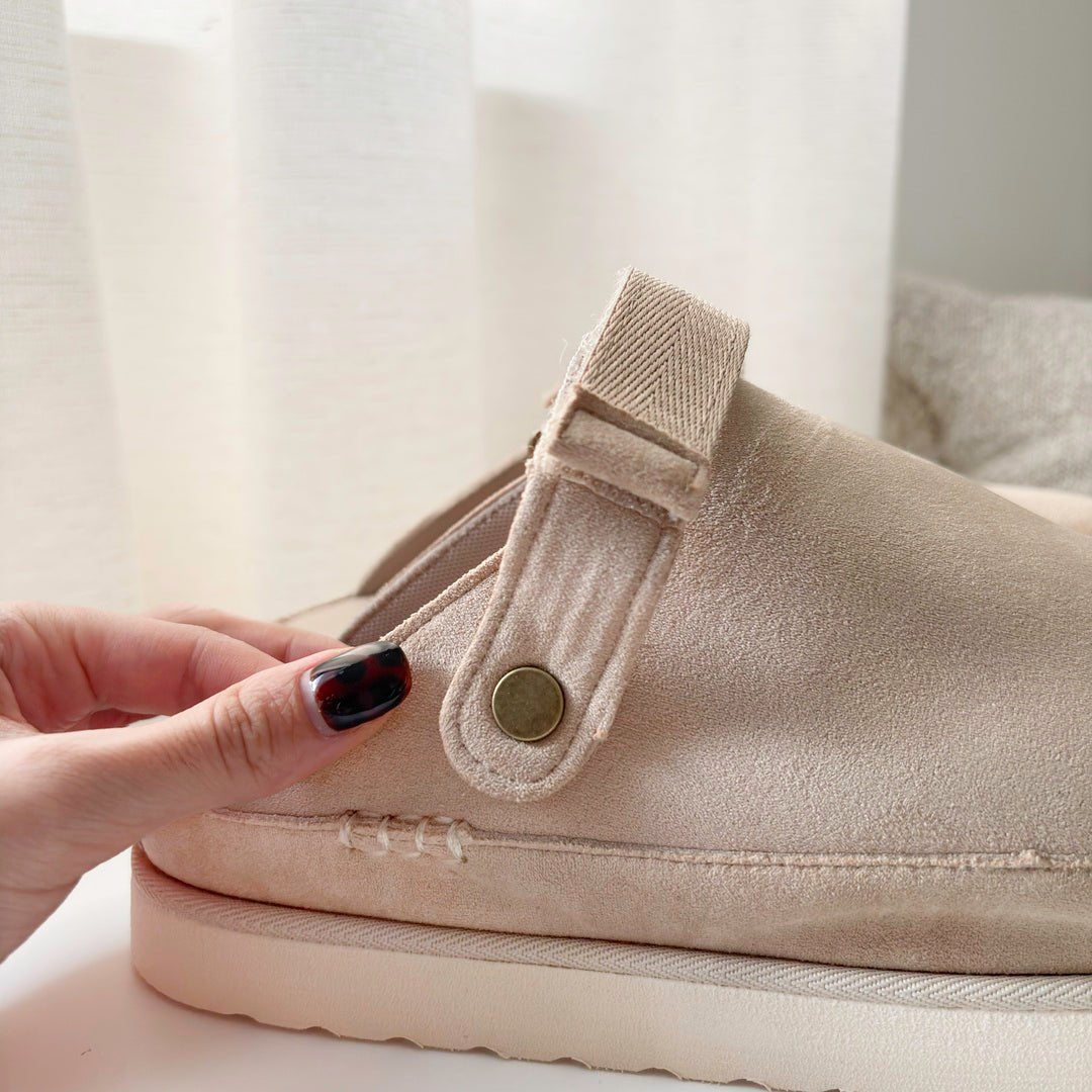 Clogs Dames | Vegan Suède Plateau | Verstelbare Hielband-Boutique Moda