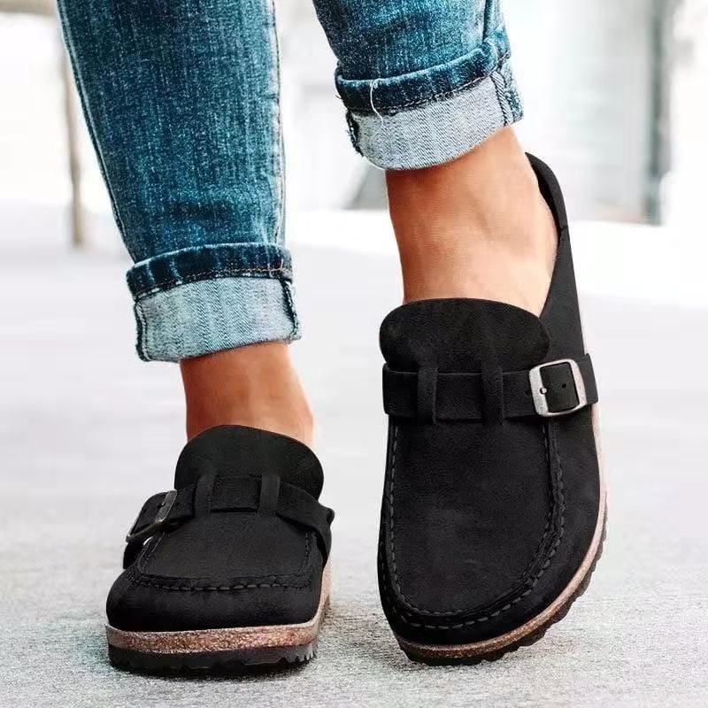Clogs - Damesschoenen Retro Suède Slip-On Mule-Boutique Moda