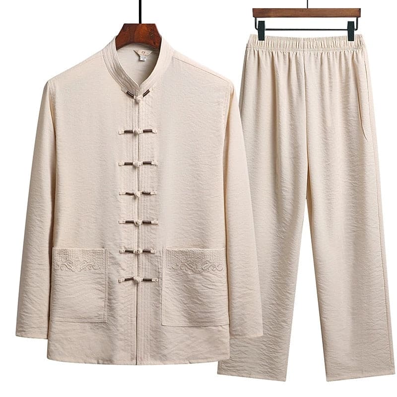 Co-Ord Set - Linnen tweedelige dameslijn met lange mouwen-Boutique Moda