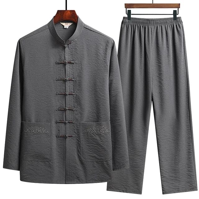Co-Ord Set - Linnen tweedelige dameslijn met lange mouwen-Boutique Moda