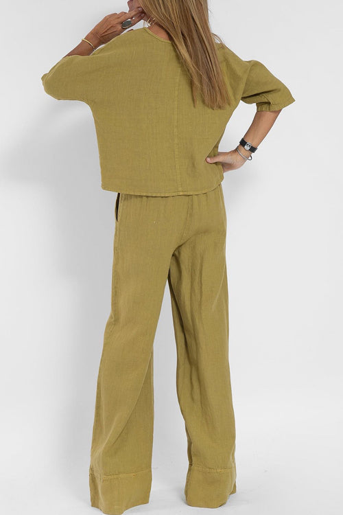 Co-Ord Set - Vrouwenset met oversized top en wijde broek voor de zomer-Boutique Moda