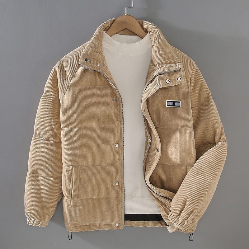 Corduroy Jas - Warm - Zip-Up - Pufferjas - Heren Winterjas-Boutique Moda
