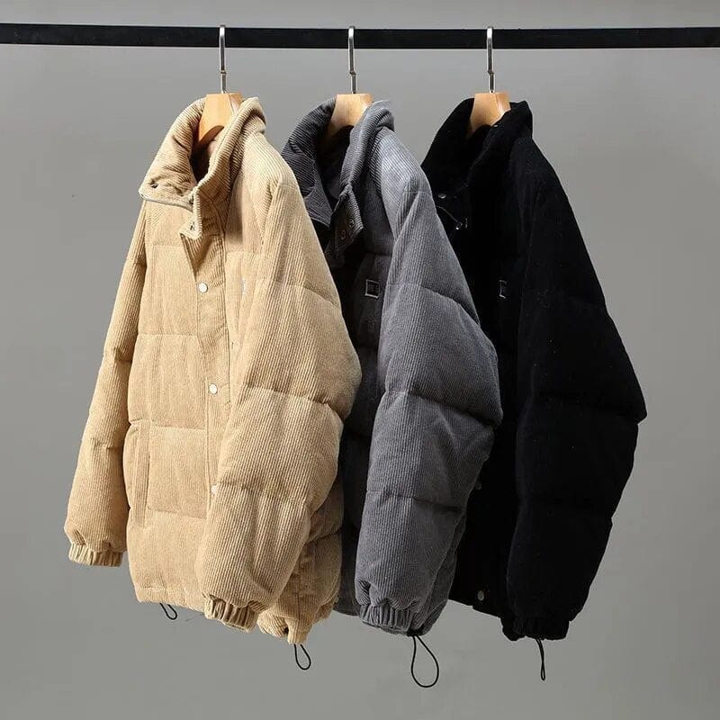 Corduroy Jas - Warm - Zip-Up - Pufferjas - Heren Winterjas-Boutique Moda
