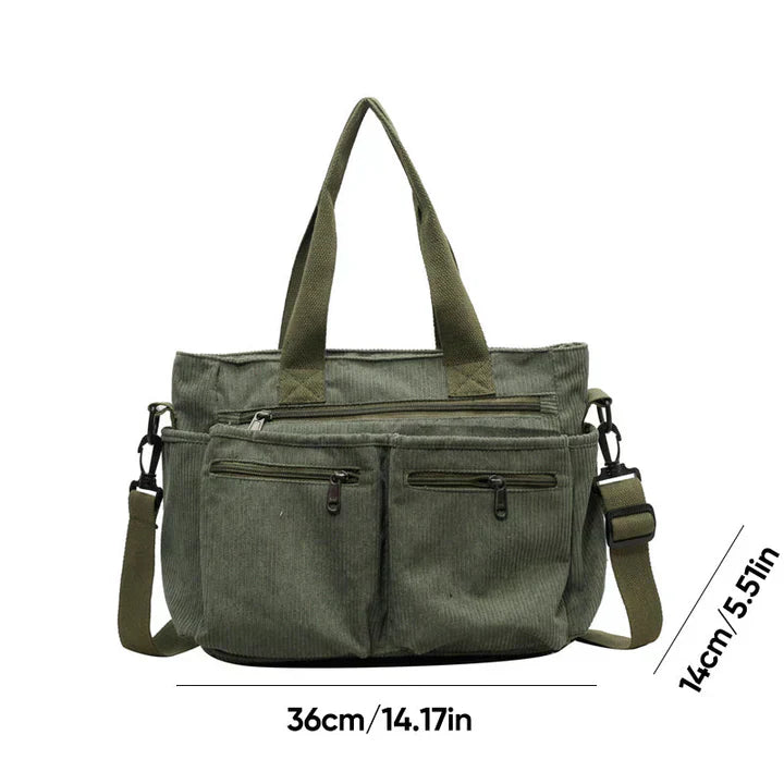 Corduroy tas - Dames schoudertas met meerdere vakken-Boutique Moda
