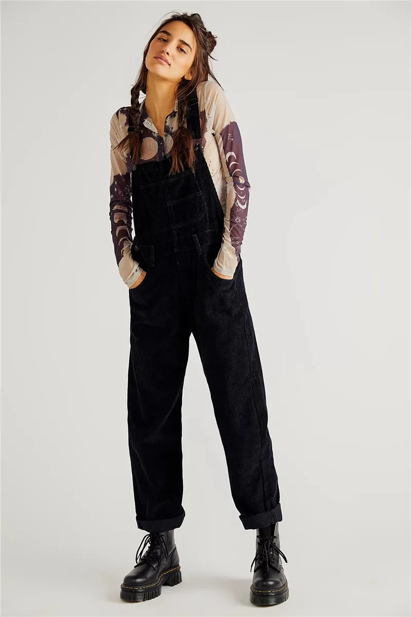 Corduroy tuinbroek | Mouwloos | Jumpsuit | Koord Overalls | Dameskleding-Boutique Moda