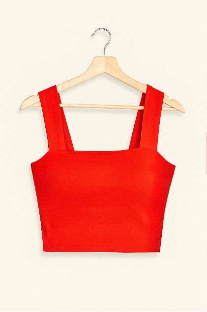 Crop Top - Mouwloze top met vierkante hals voor dames-Boutique Moda
