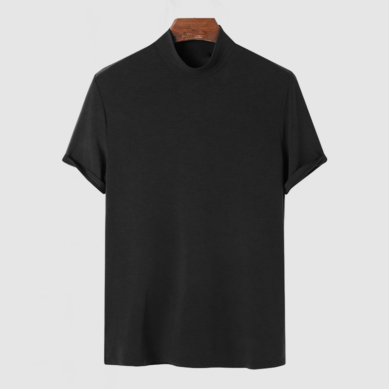 Daan | Stretch Katoenen Heren T-shirt | Opstaande Col-Boutique Moda