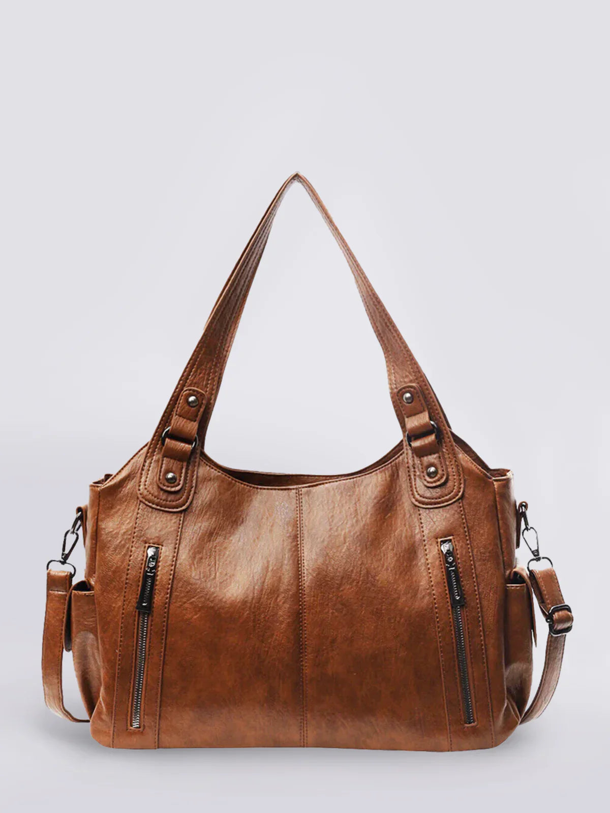 Dakota Schoudertas Dames – Grote Vegan Leren Tas met Crossbody Band-Boutique Moda
