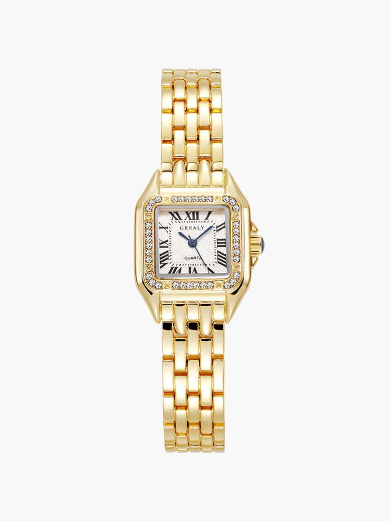 Dameshorloge | Klein | Diamanten | Vierkant horloge | Quartzhorloge-Boutique Moda