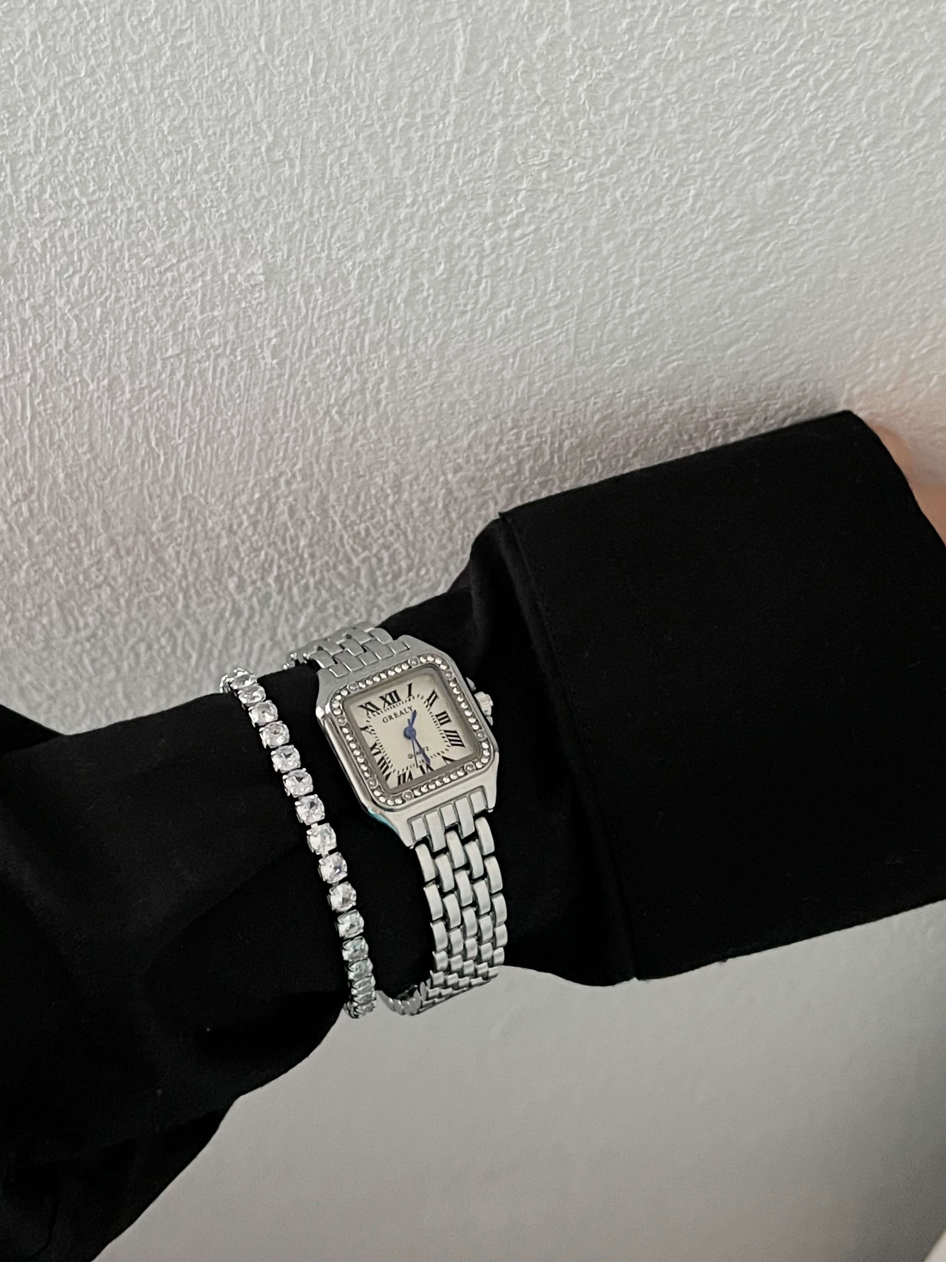 Dameshorloge | Klein | Diamanten | Vierkant horloge | Quartzhorloge-Boutique Moda