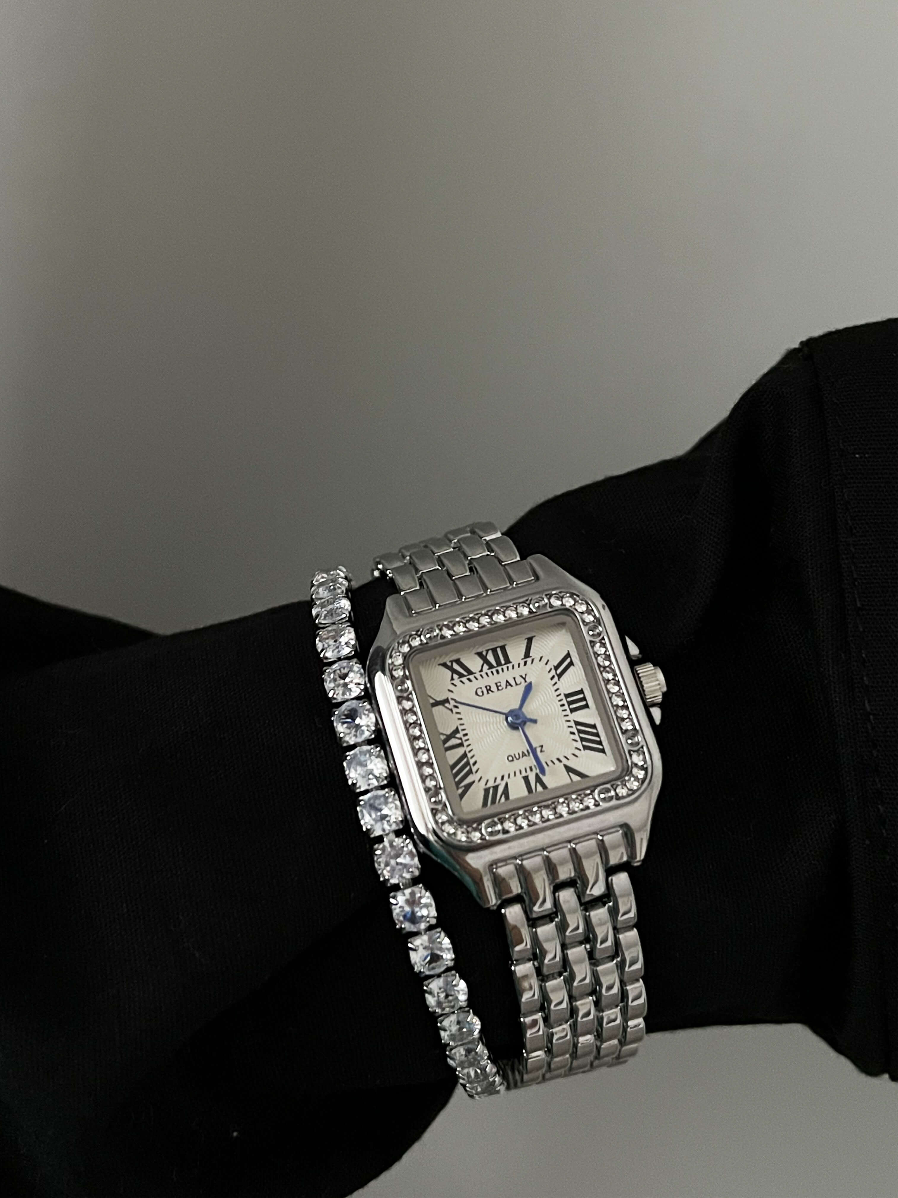 Dameshorloge | Klein | Diamanten | Vierkant horloge | Quartzhorloge-Boutique Moda