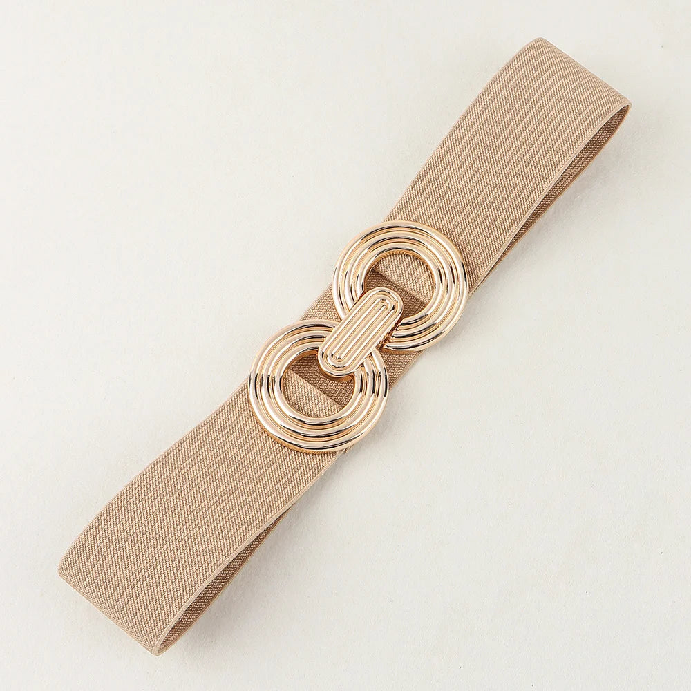 Damesriem - Stretch - Gouden gesp - Elastische riem - Tailleband-Boutique Moda