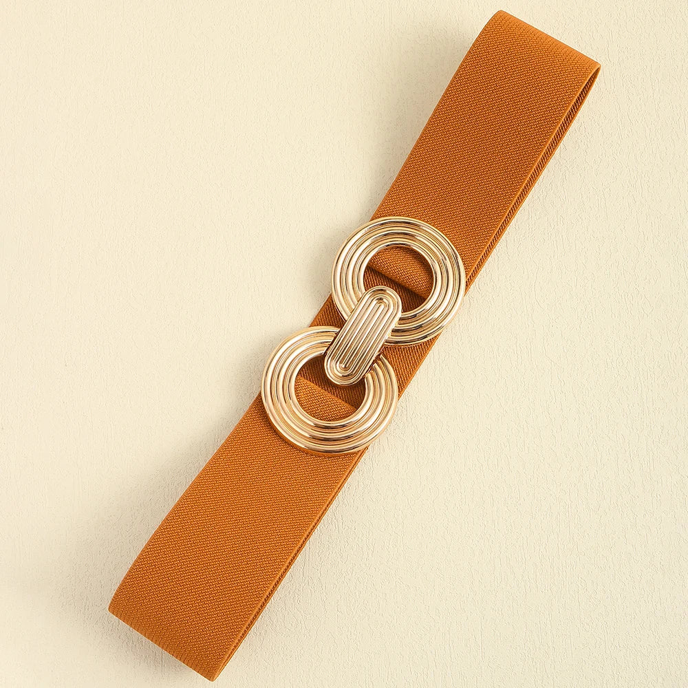 Damesriem - Stretch - Gouden gesp - Elastische riem - Tailleband-Boutique Moda