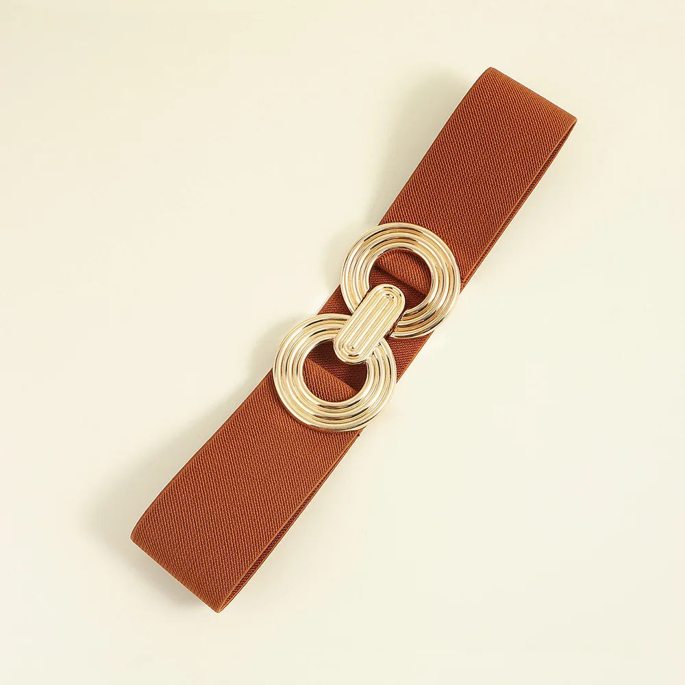 Damesriem - Stretch - Gouden gesp - Elastische riem - Tailleband-Boutique Moda