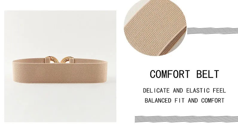 Damesriem - Stretch - Gouden gesp - Elastische riem - Tailleband-Boutique Moda