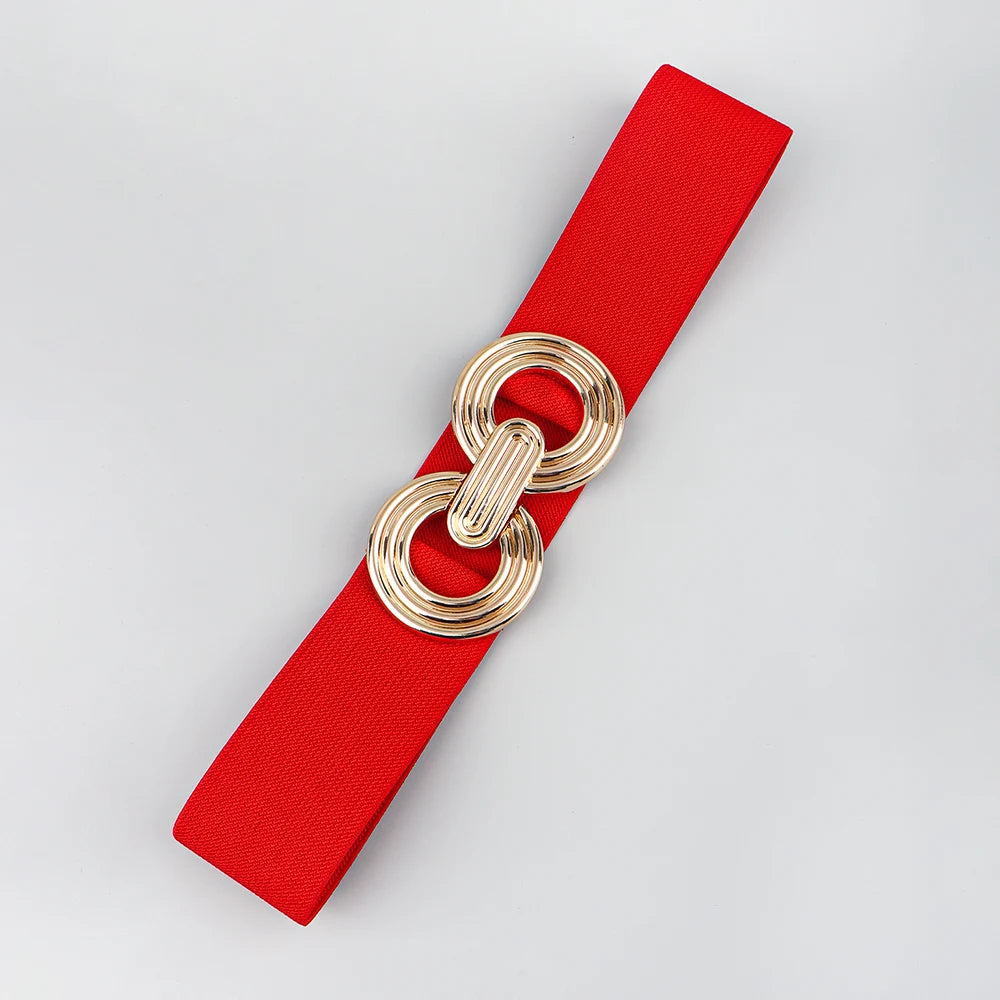 Damesriem - Stretch - Gouden gesp - Elastische riem - Tailleband-Boutique Moda