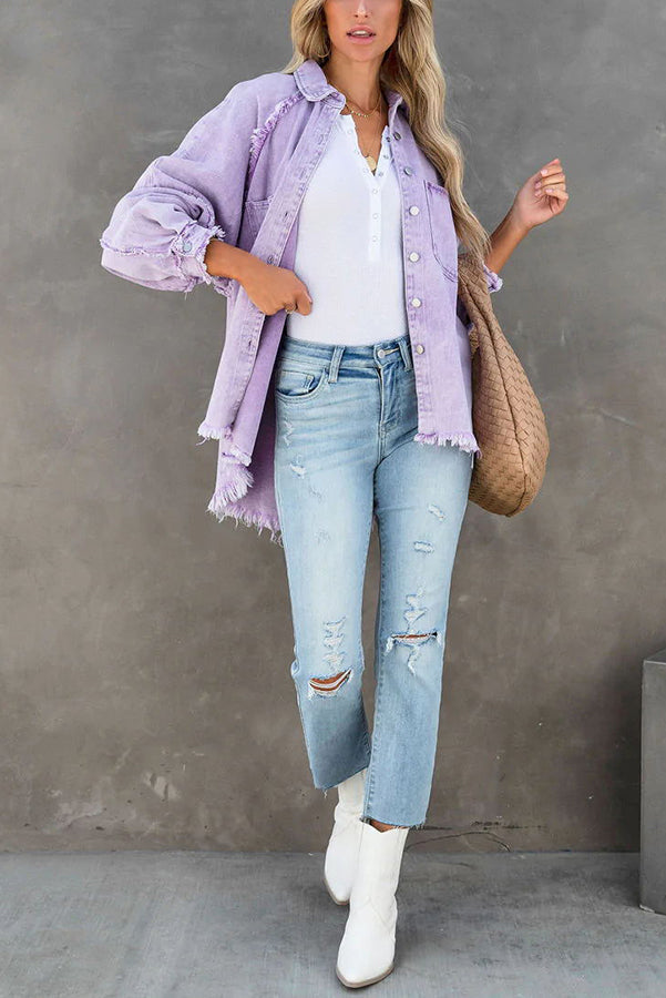 Denim jack - Damesjas met losse pasvorm-Boutique Moda