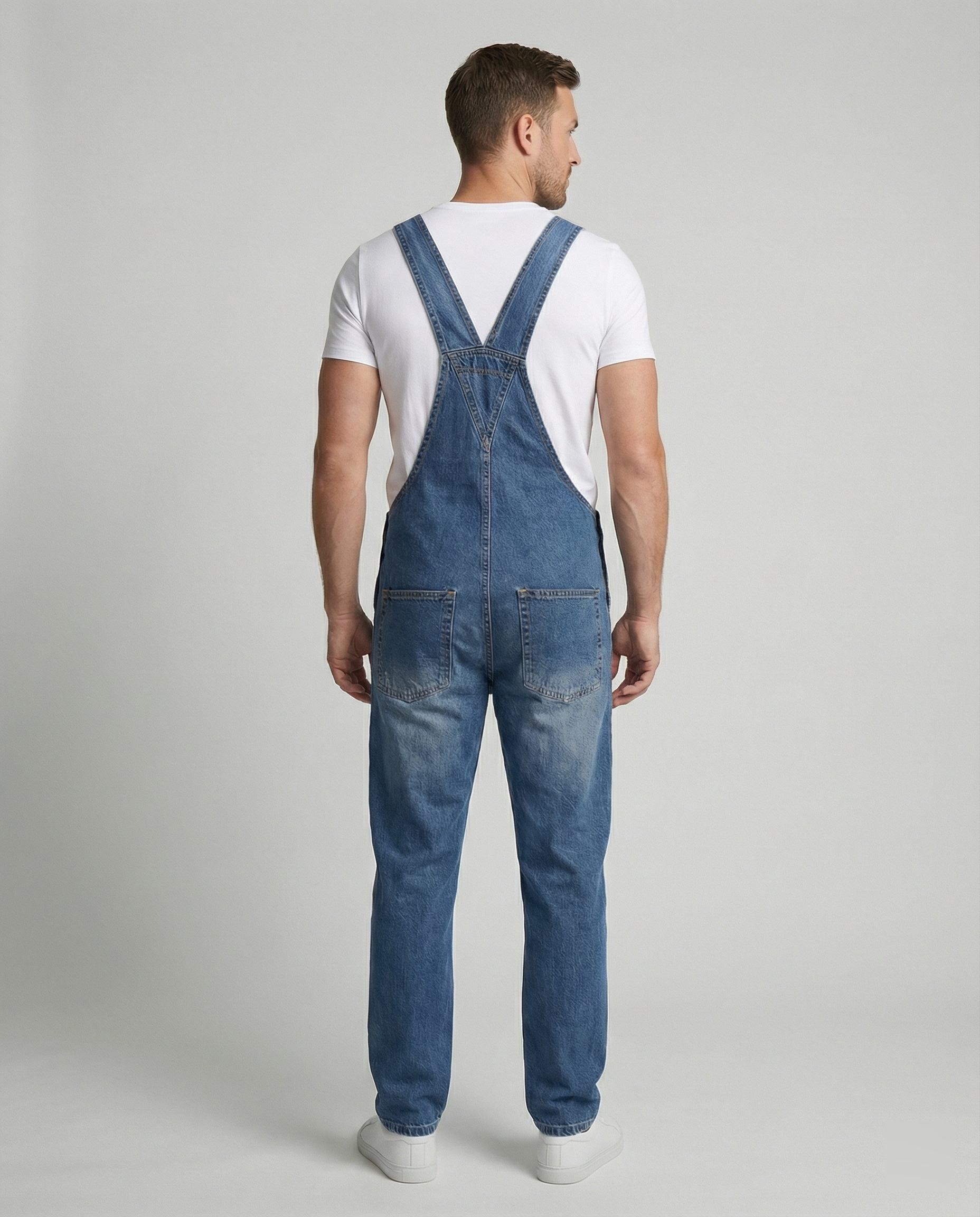 Denim-overalls – Casual overalls voor heren met relaxte pasvorm-Boutique Moda
