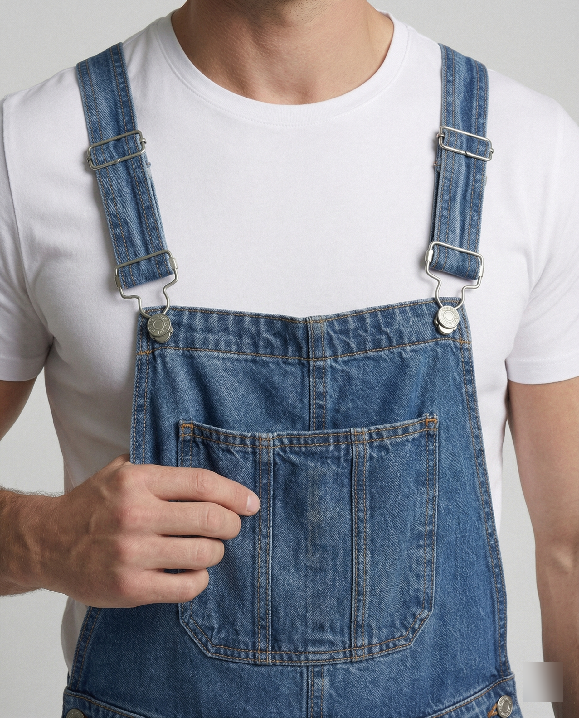 Denim-overalls – Casual overalls voor heren met relaxte pasvorm-Boutique Moda