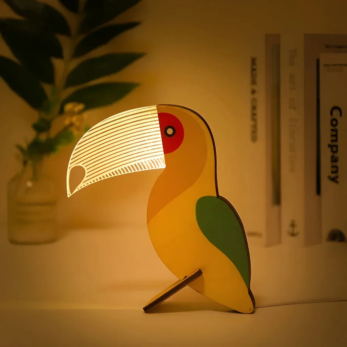 Dierenlamp - Kinderen - Nachtlampje - Houten lamp - Tafellamp-Boutique Moda