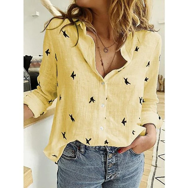 Doorknoopblouse | Met Kraag | Lichtgewicht | Dames Blouse met Lange Mouwen-Boutique Moda