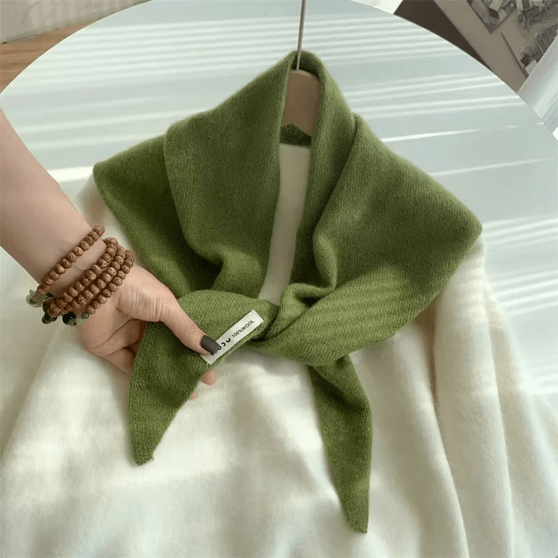 Driehoekige gebreide sjaal | Klein | Warm | Driehoekige halssjaal | Damessjaal-Boutique Moda