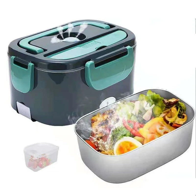 Elektrische Lunchbox RVS | Verwarmde Broodtrommel | 12V Auto en 220V-Boutique Moda