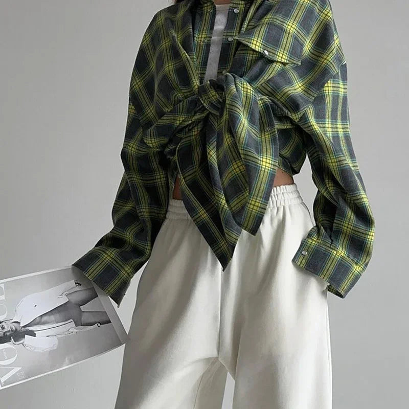 Flanellen overhemd - Katoen - Ruit - Oversized overhemd - Flanellen overhemden voor dames-Boutique Moda