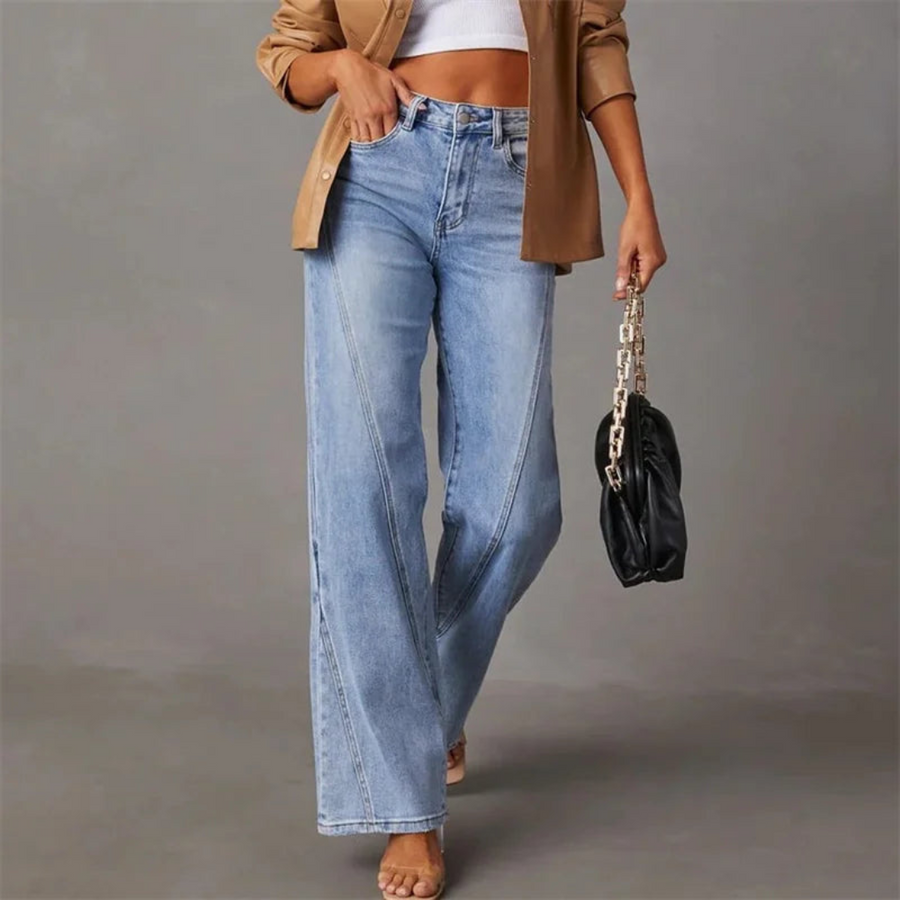 Flared Jeans | Lichtblauw | Wide-Leg | Hoge Taille-Boutique Moda