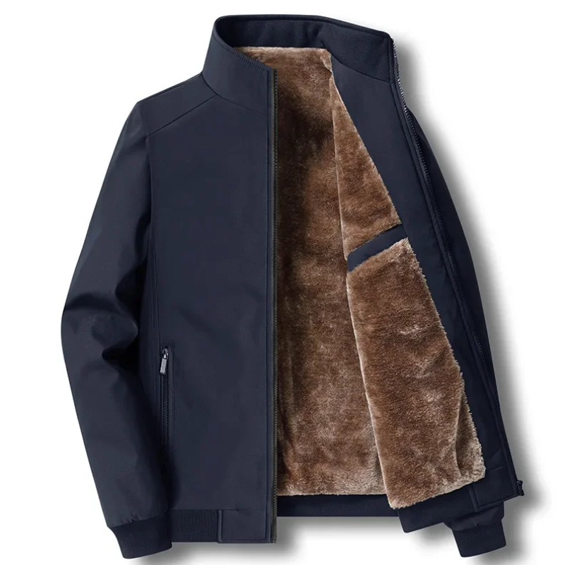 Fleece gevoerde jas - winddichte ritsjack voor heren in herfst en winter-Boutique Moda