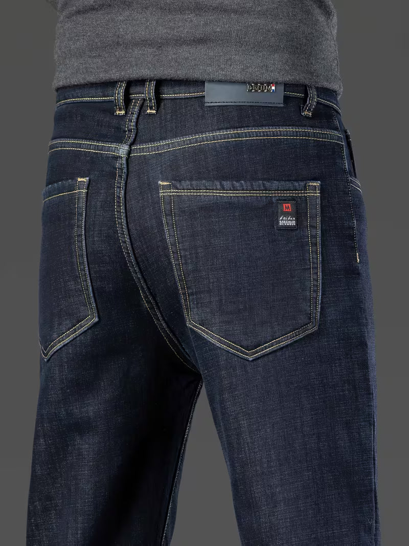 Fleece gevoerde jeans - Stretch jeans met rechte pijpen voor heren-Boutique Moda
