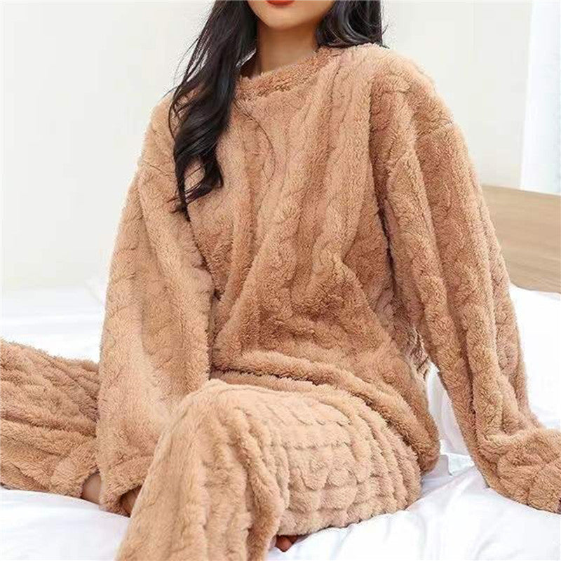 Fleece pyjama | Lange Mouwen | Warm | Donzige Pyjama | Dames Loungewear-Boutique Moda