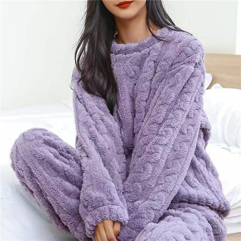 Fleece pyjama | Lange Mouwen | Warm | Donzige Pyjama | Dames Loungewear-Boutique Moda