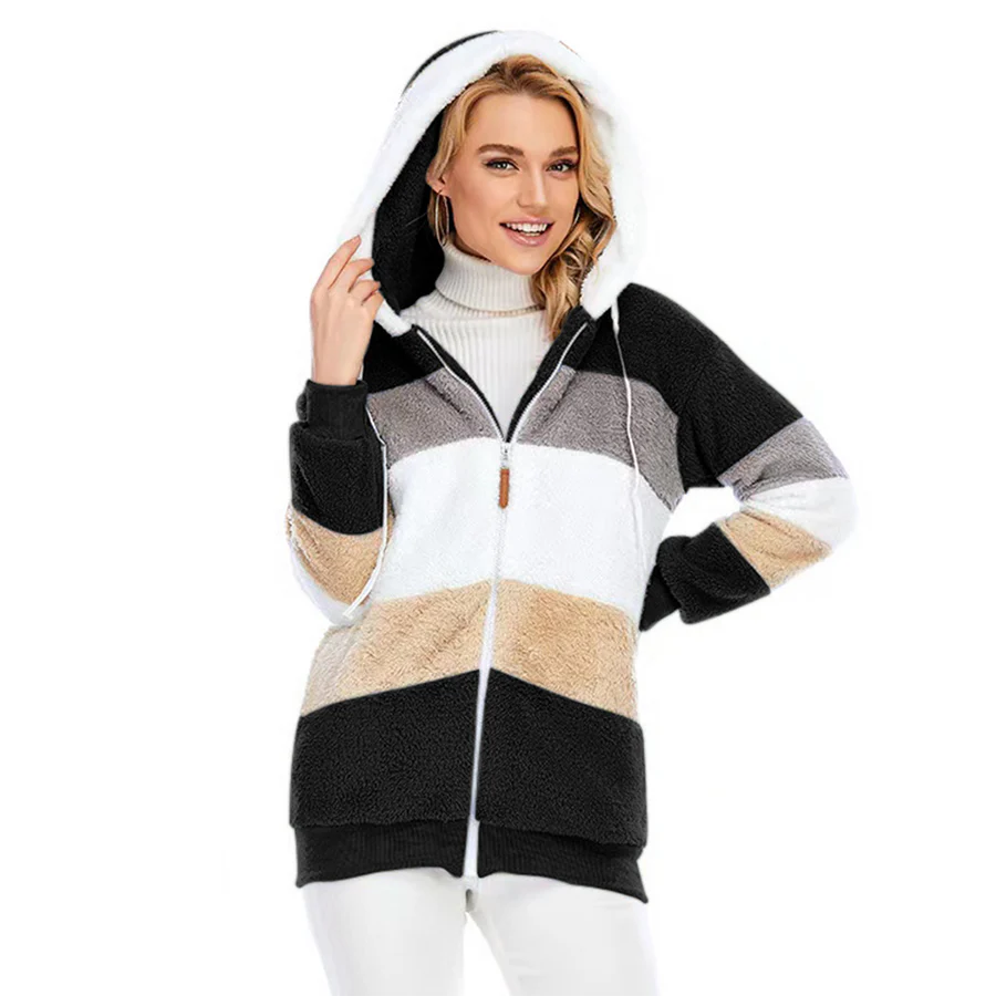 Fleecejack | Zip-Up | Capuchon | Hoodie Jas | Winterjas voor vrouwen-Boutique Moda