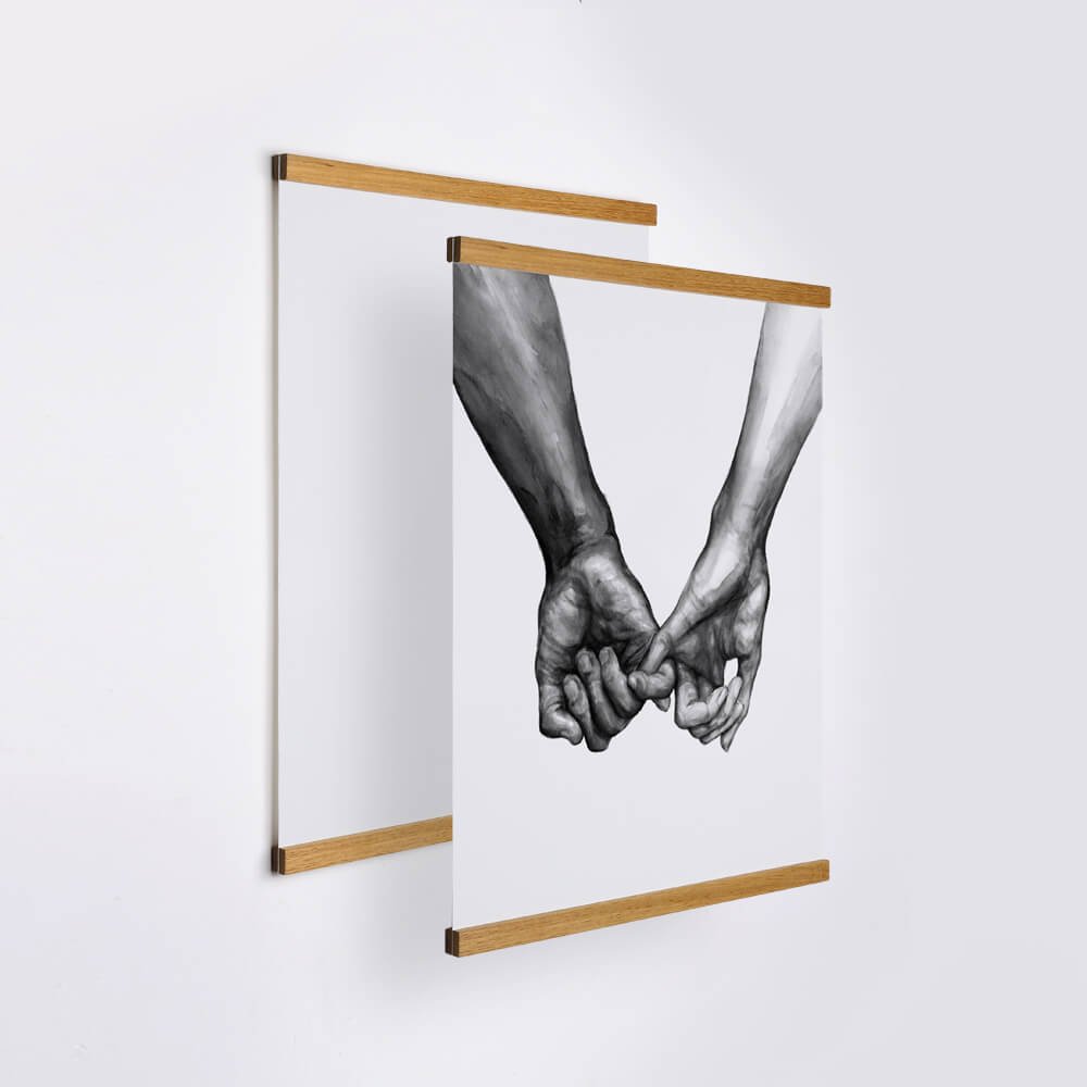 Fotolijst | Magnetisch Teakhout | Poster Ophangen Zonder Boren-Boutique Moda