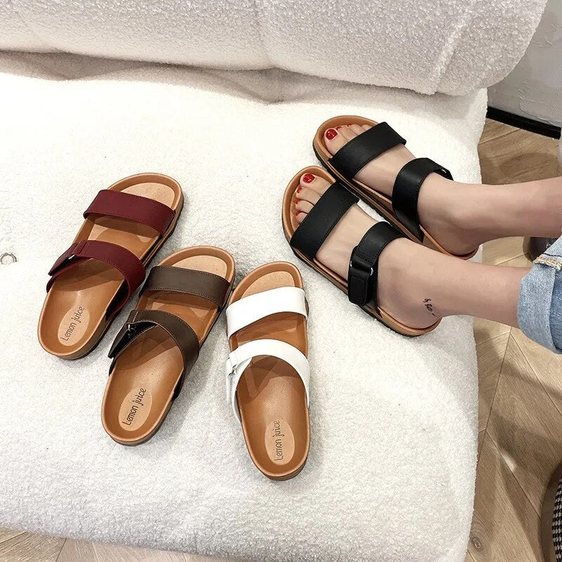 Gabour Velcré Pantoffels | 2 Riem Slip On Sandalen-Boutique Moda