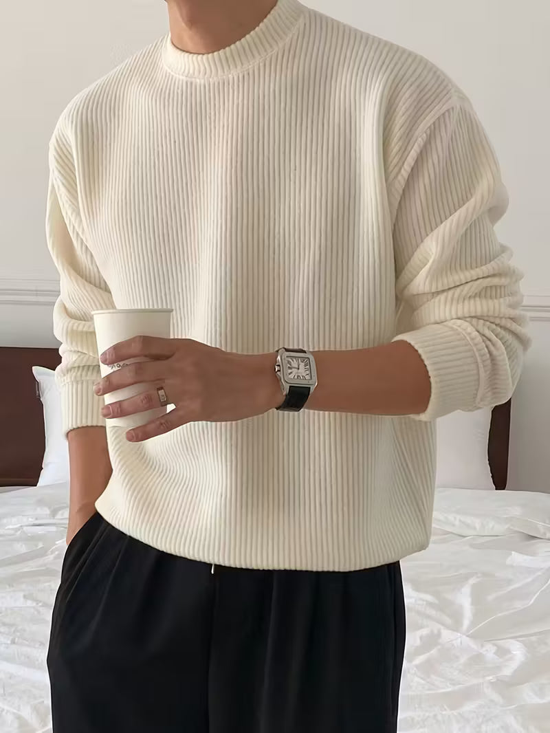 Gebreide Trui | Effen | Geribbeld | Pullover | Herenkleding-Boutique Moda